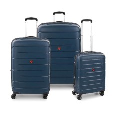 SET 3 TROLLEY 4R FLIGHT DLX BLU NOTTE